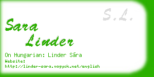 sara linder business card